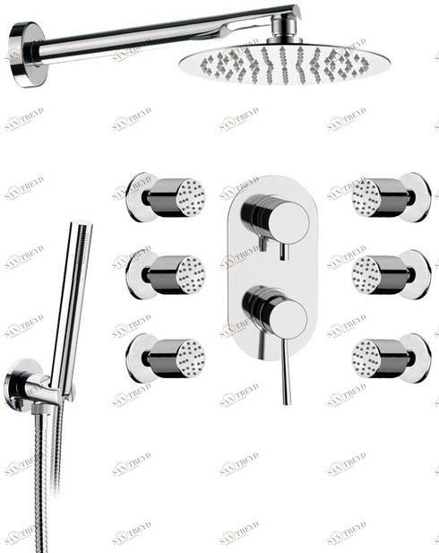 Remer Rubinetterie Смеситель для душа из хромированной латуни с ручным душем Minimal N 93 7 s01 ufm20