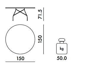 Круглый садовый стол из керамогранита Kartell GLOSSY XXL ARCH-00139274 - Вид №2