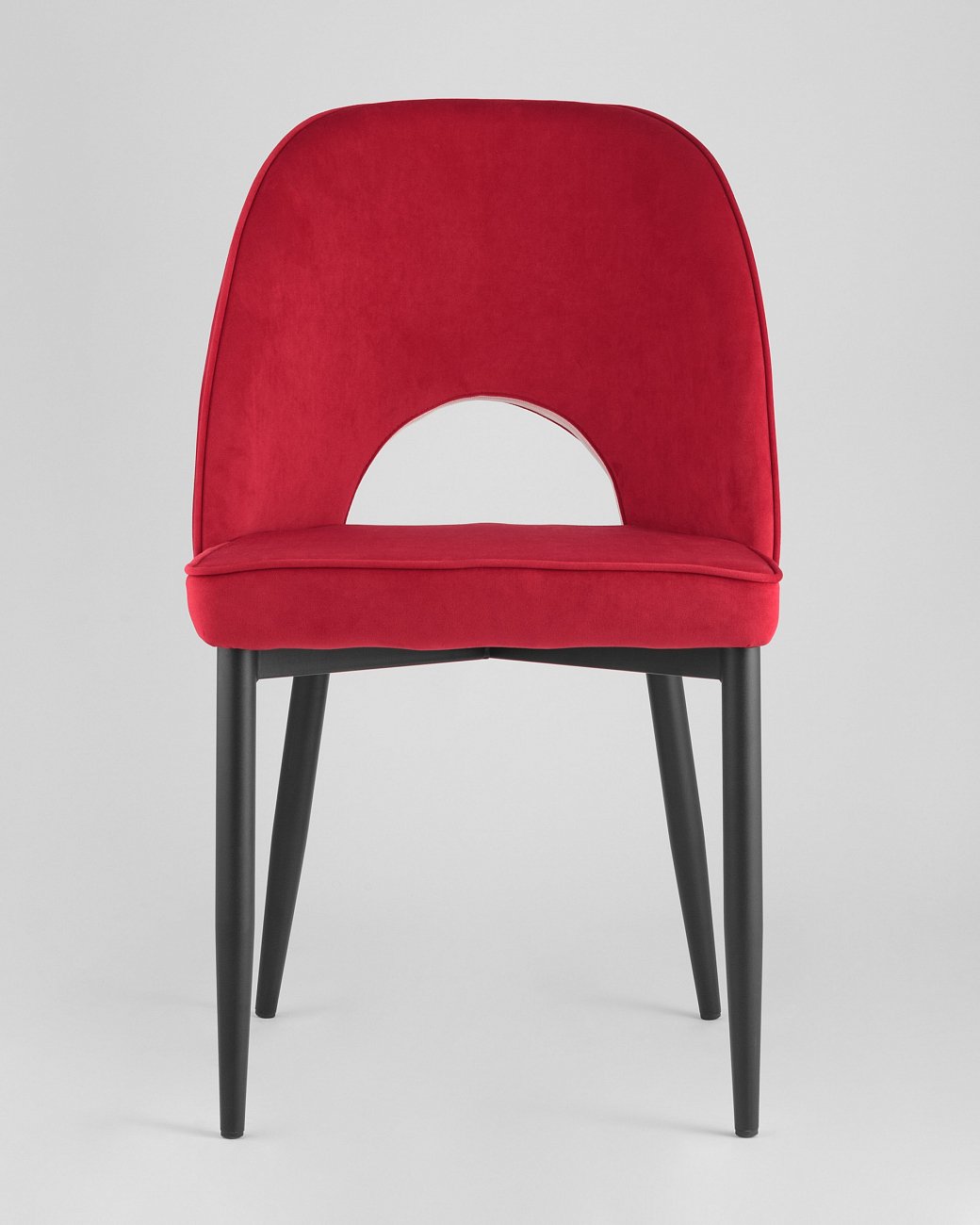 Стул со спинкой красный с черными металлическими ножками "Молли" STOOL GROUP ДИЗАЙНЕРСКИЕ 00-3881922 Красный  - Вид №1