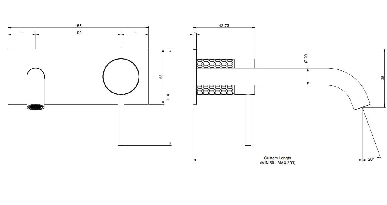 Смеситель для раковины с 2 отверстиями из нержавеющей стали с пластиной Gessi Messi316 ARCH-00145887 - Вид №3