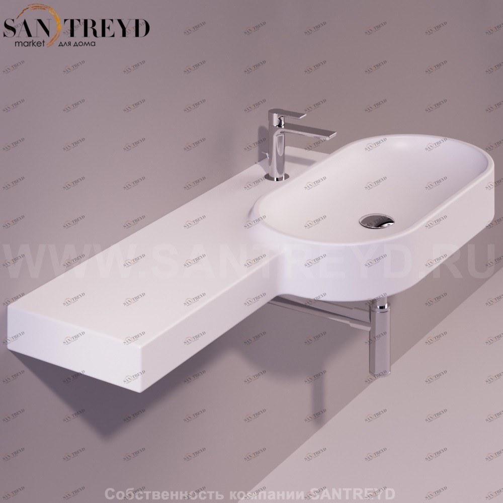 FL22BIANCOMATT Подвесная раковина настенная овальная Simas Flow белая