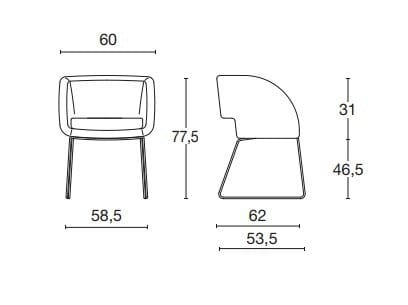 Стул для салазок из ткани для залов ожидания Diemme тщеславие ARCH-00036083 - Вид №6