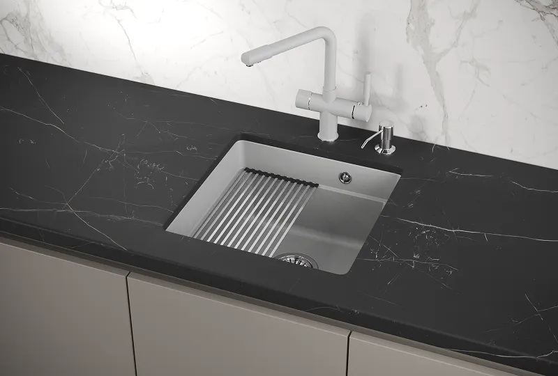 KS-4501U, АРКТИК (БЕЛЫЙ), кухонная мойка, кварц GRANULA Kitchen Space 4501U-ST297