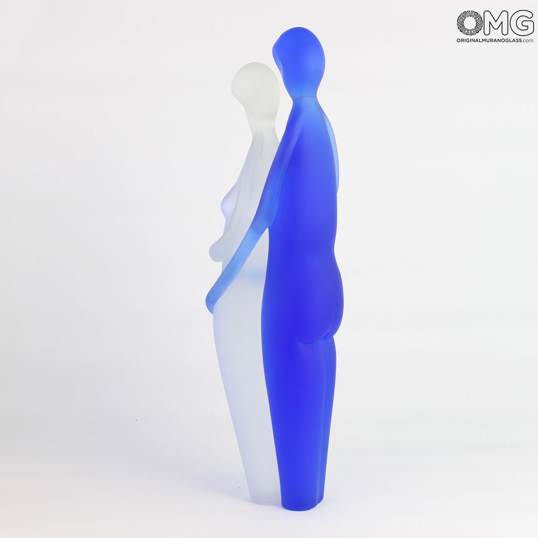 3912 ORIGINALMURANOGLASS Скульптура Объятие влюбленных - Матовое стекло - муранское стекло OMG 14 см  - Вид №1