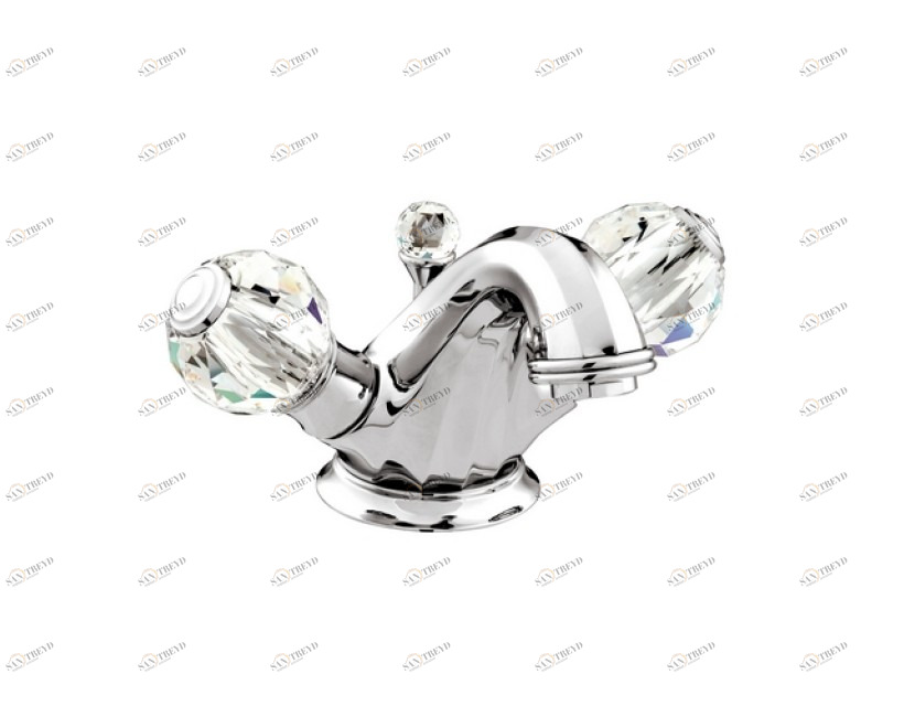 038105.000.50 Смеситель для раковины на одно отверстие с кристаллами сваровски Яркий хром Mestre Indica