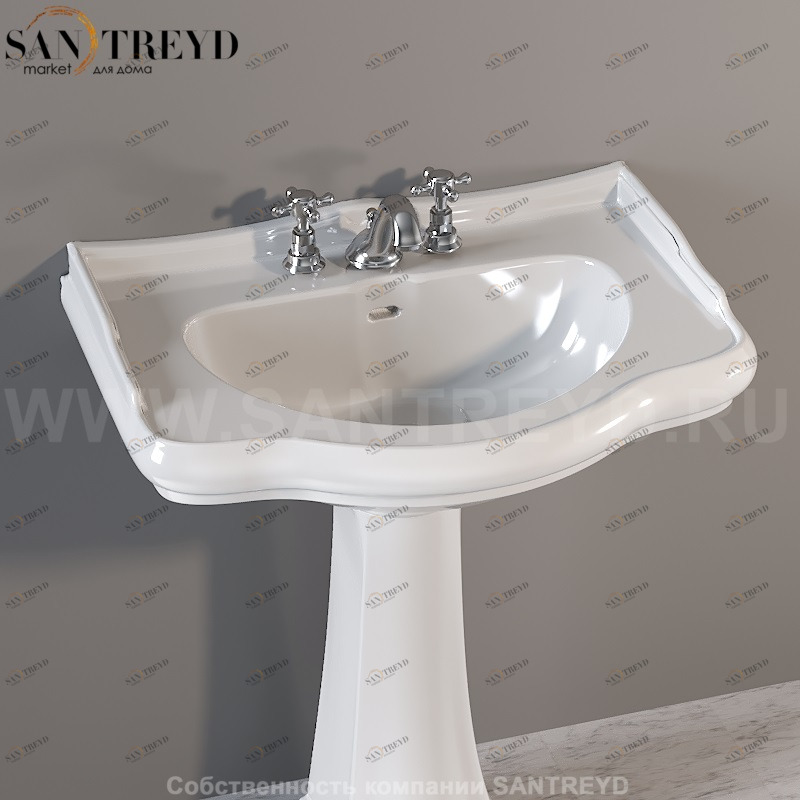 104701 Напольная раковина стоящая прямоугольная Kerasan RETRO