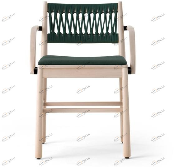 TrabA' Стул из бука с подлокотниками и встроенной подушкой Julie 0025-in-imb-ar
