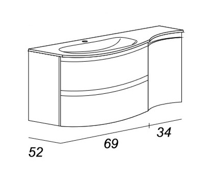 Мебель для ванной CEZARES VAGUE 104 Rovere tabacco 54834 - Вид №3