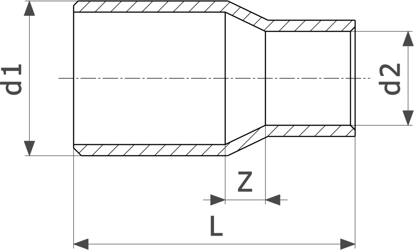 594 190 Модель 95243 Трубопроводные системы  Фитинги для пайки  Редукционные переходники Santreyd  - Вид №3