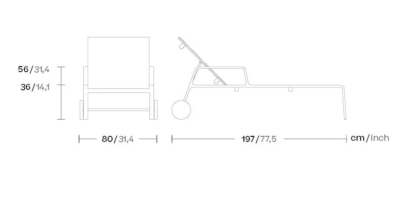 Садовая кровать с откидной спинкой из ткани Kettal Park Life ARCH-00112853 - Вид №5
