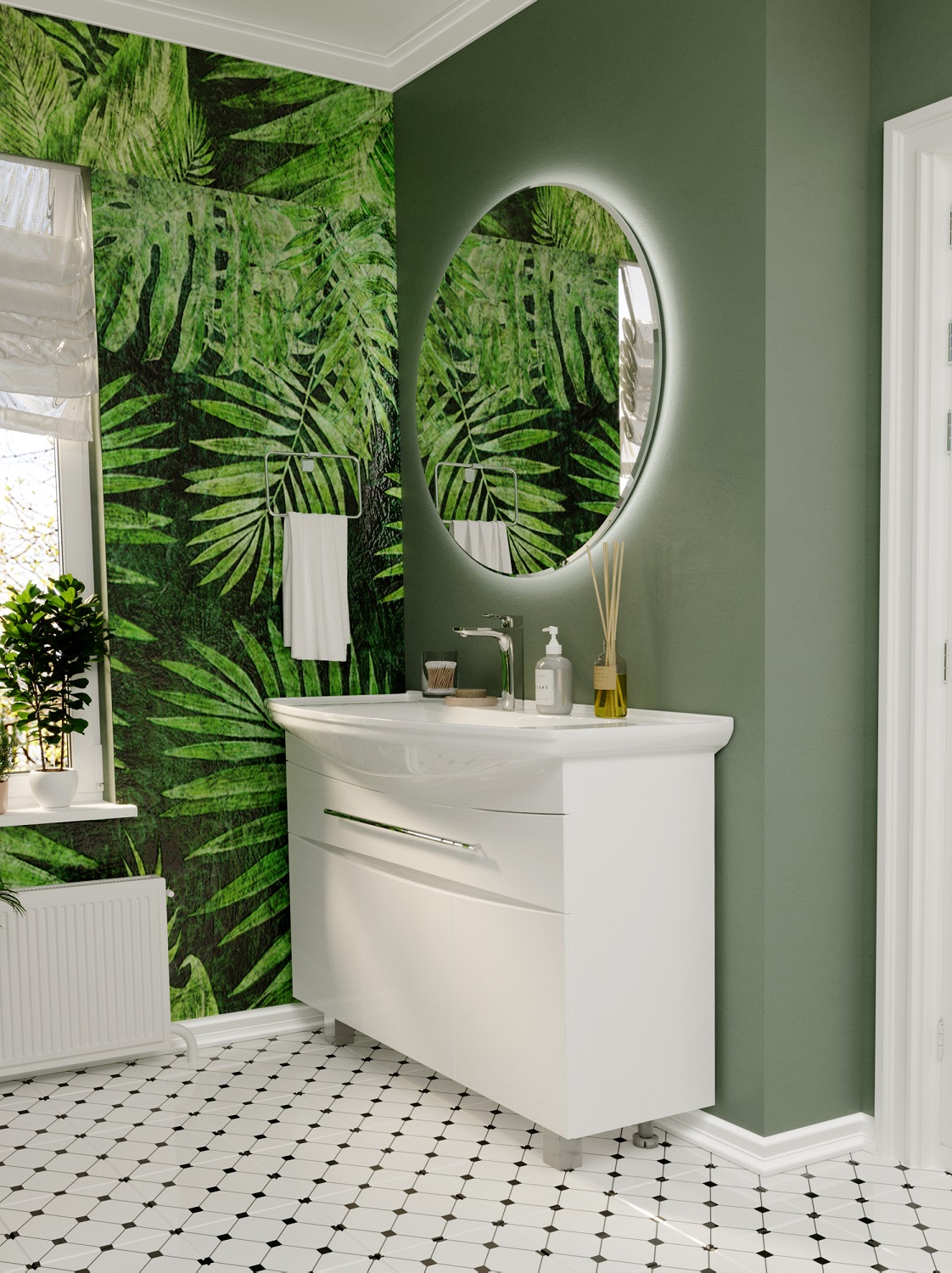 У94492 Тумба Lina New 105Н 1в.я 3д Белый глянец 1 Marka Lina - Вид №3