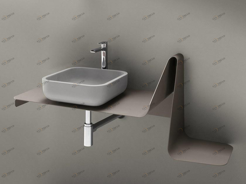 ARBLU Консольная раковина одинарная подвесная из металла Tulip sun-id-1499217