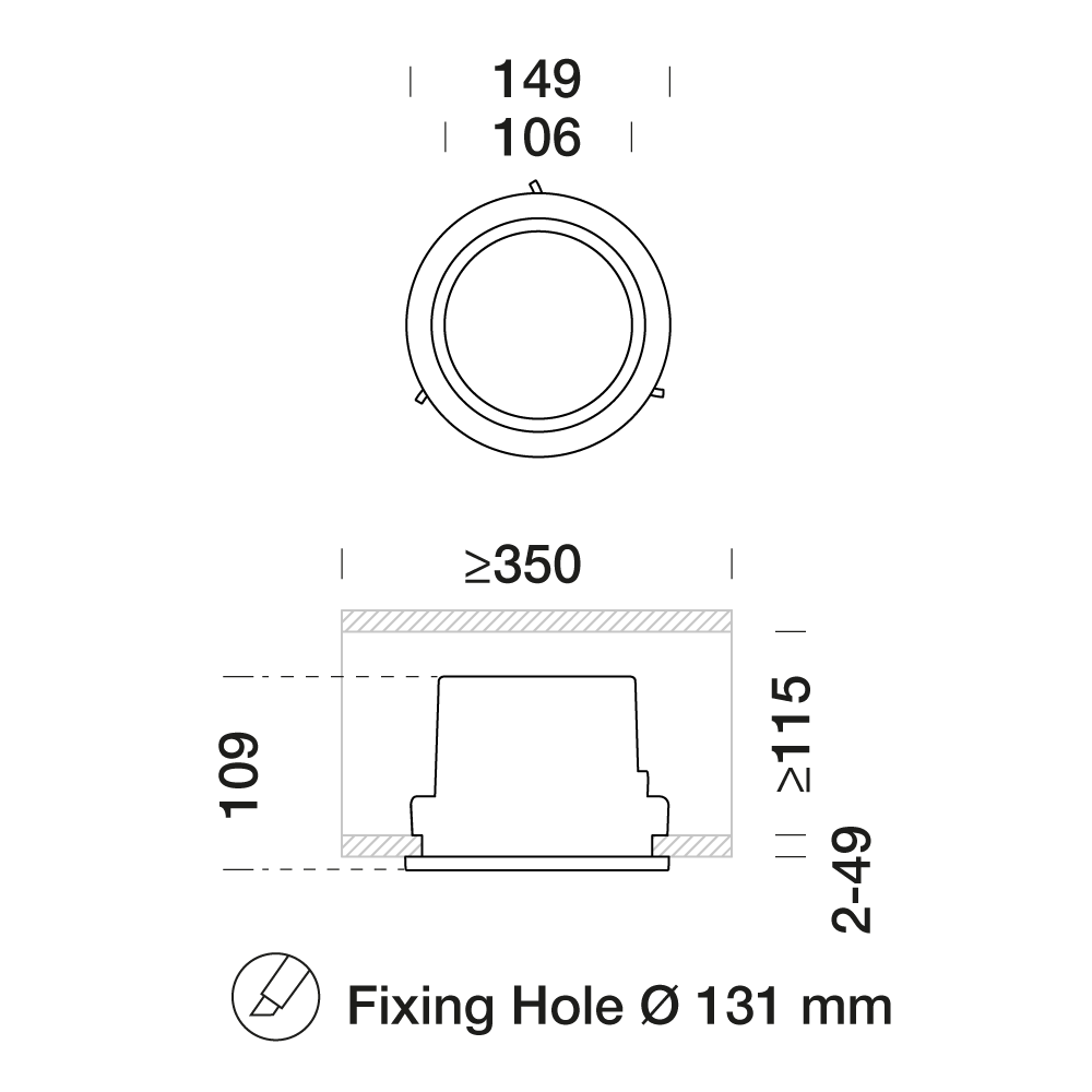 8526311 Встраиваемый в потолок светильник Platek ASTER Medium  ASTER Medium Basic - 1 COB 3000K 13°  - Вид №6