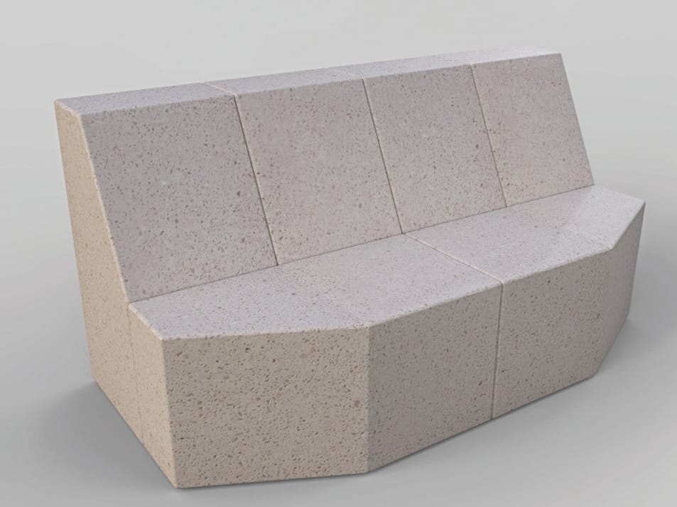 Реконструированная каменная модульная скамья со спинкой Viscio Urban Design Modula ARCH-00127949 - Вид №3