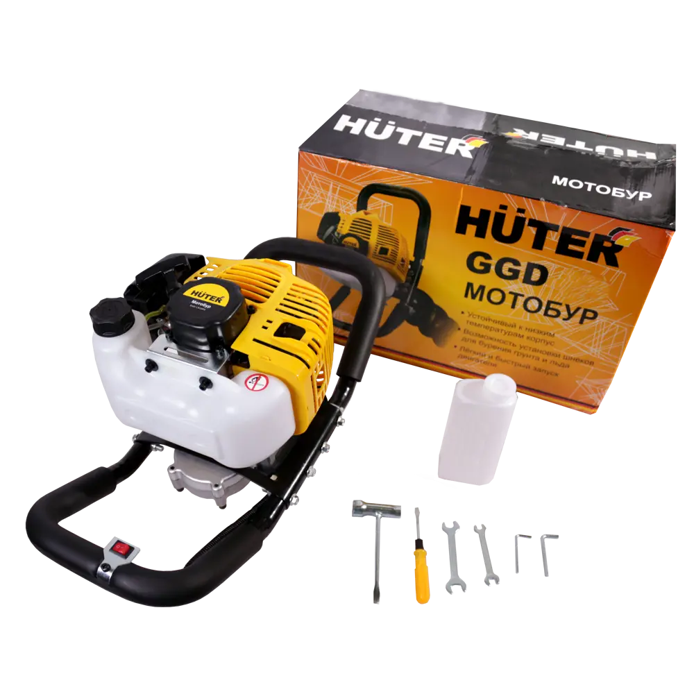 Бензобур HUTER GGD-1.9/30RS для строительства и зимней рыбалки 84410494 STLM-0049643 - Вид №1