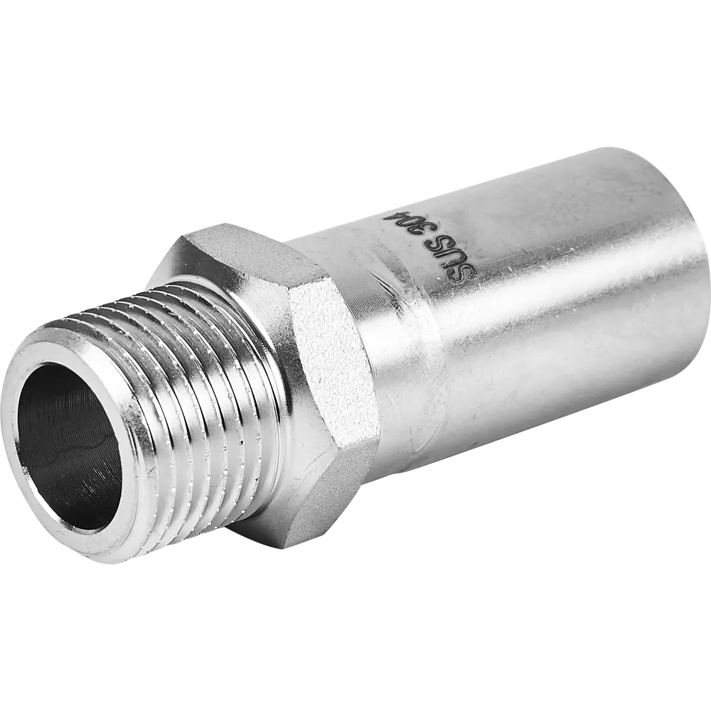 Муфта переходная Rommer 1/2"x22 мм НПр-НР нержавеющая сталь 88011231 STLM-2169159  - Вид №2