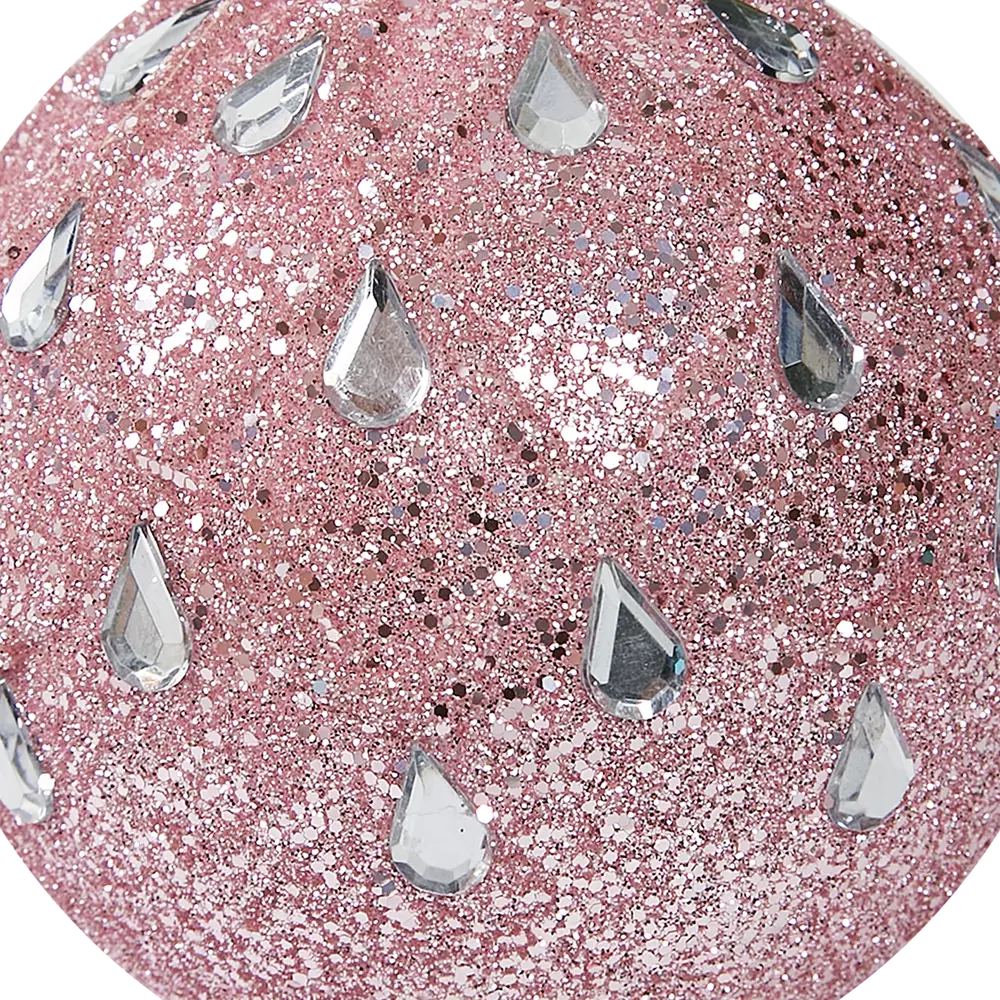 87036333 Елочное украшение Шар с бисером Christmas ø7.8 см цвет розовый STLM-1516426 Santreyd  - Вид №1