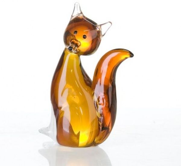 87226 Casablanca, стеклянная скульптура "Лиса", цвет оранжевый Santreyd 