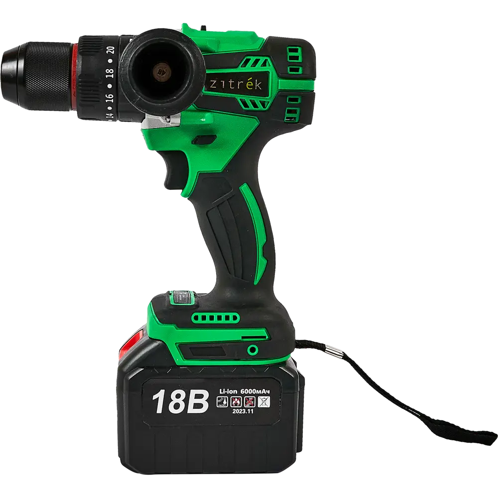 Дрель-шуруповерт аккумуляторная ударная бесщеточная Deko Zitrek Green Impact 063-4046, 18 В Li-ion 2x6 Ач 88877028 STLM-2091266  - Вид №1