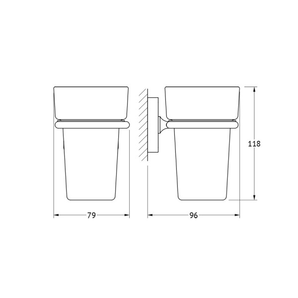 Держатель с прозрачным стаканом Ellux AVANTGARDE AVA 006-C01 sun-id-561300 - Вид №1