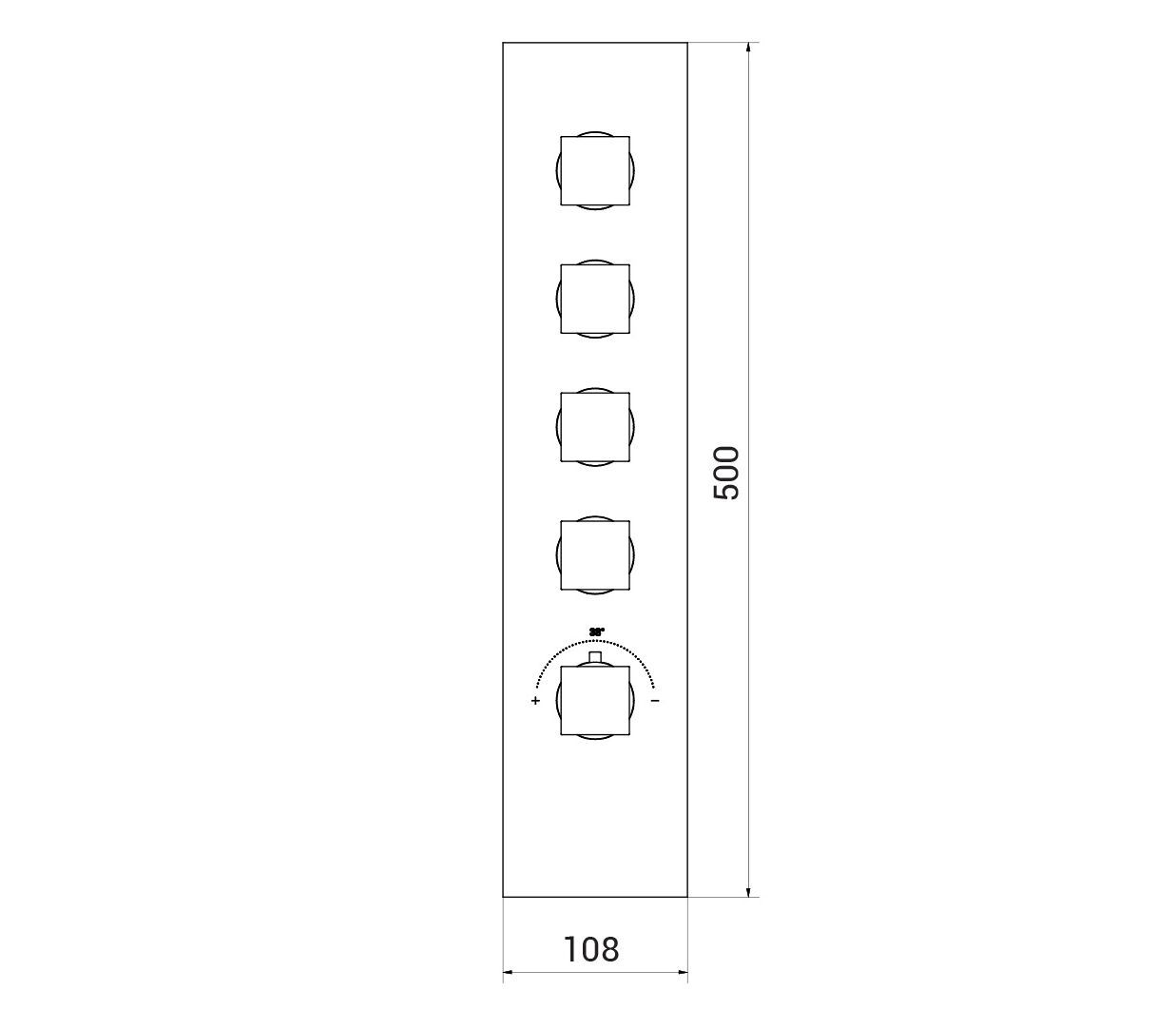 Термостатический смеситель для душа с 5 отверстиями Aquademy Square ARCH-00085267 - Вид №2
