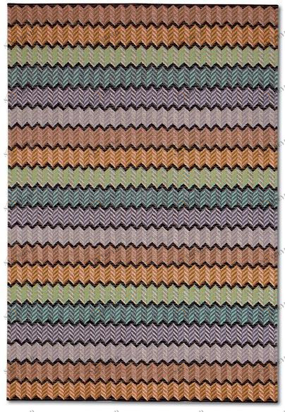 MissoniHome Шерстяной коврик ручной работы с разноцветным шевроном sun-id-1472537