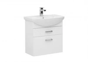 Тумба с раковиной Aquanet Ирис 65 белый (2 ящика)