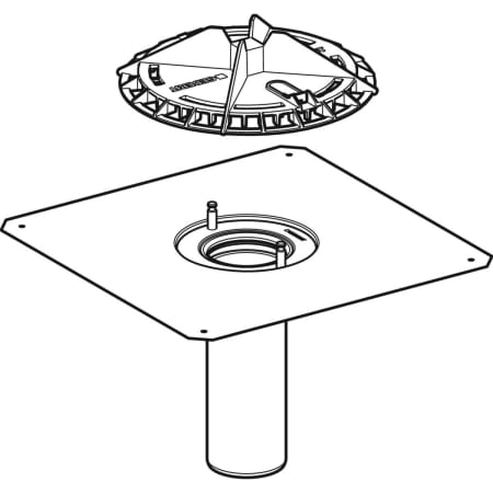 GEBERIT 359.129.00.1 Воронка Geberit Pluvia с соединительным фартуком, решетка воронки из алюминиевого литья  - Вид №1