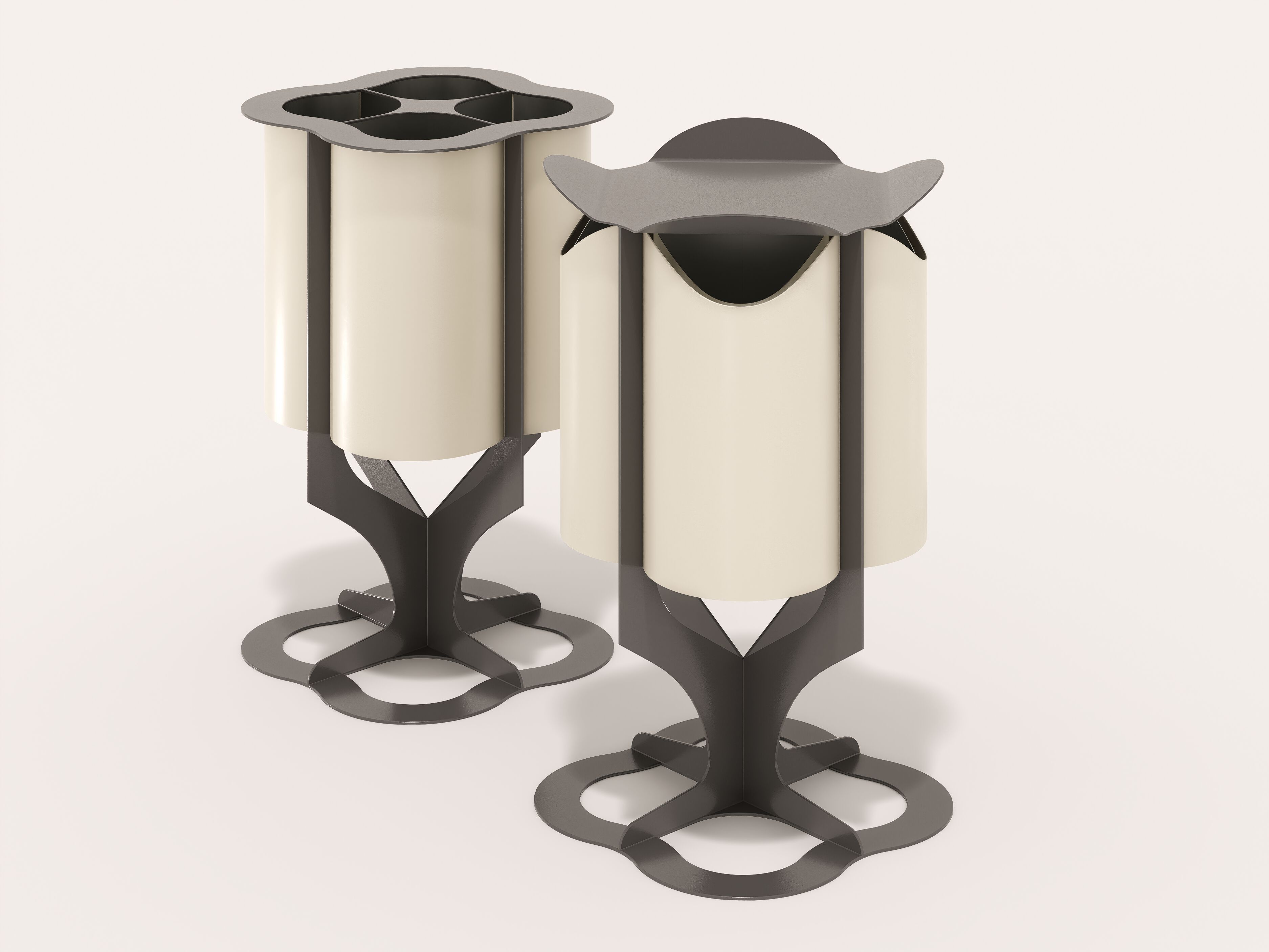 Стальная стойка для мусора с порошковым покрытием с крышкой CITYSì плющ ARCH-00076273 - Вид №3