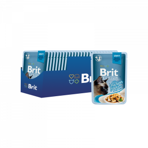 ПР0047465*24 Корм для кошек Premium Cat Gravy Кусочки из куриного филе в соусе пауч 85г (упаковка - 24 шт) Brit