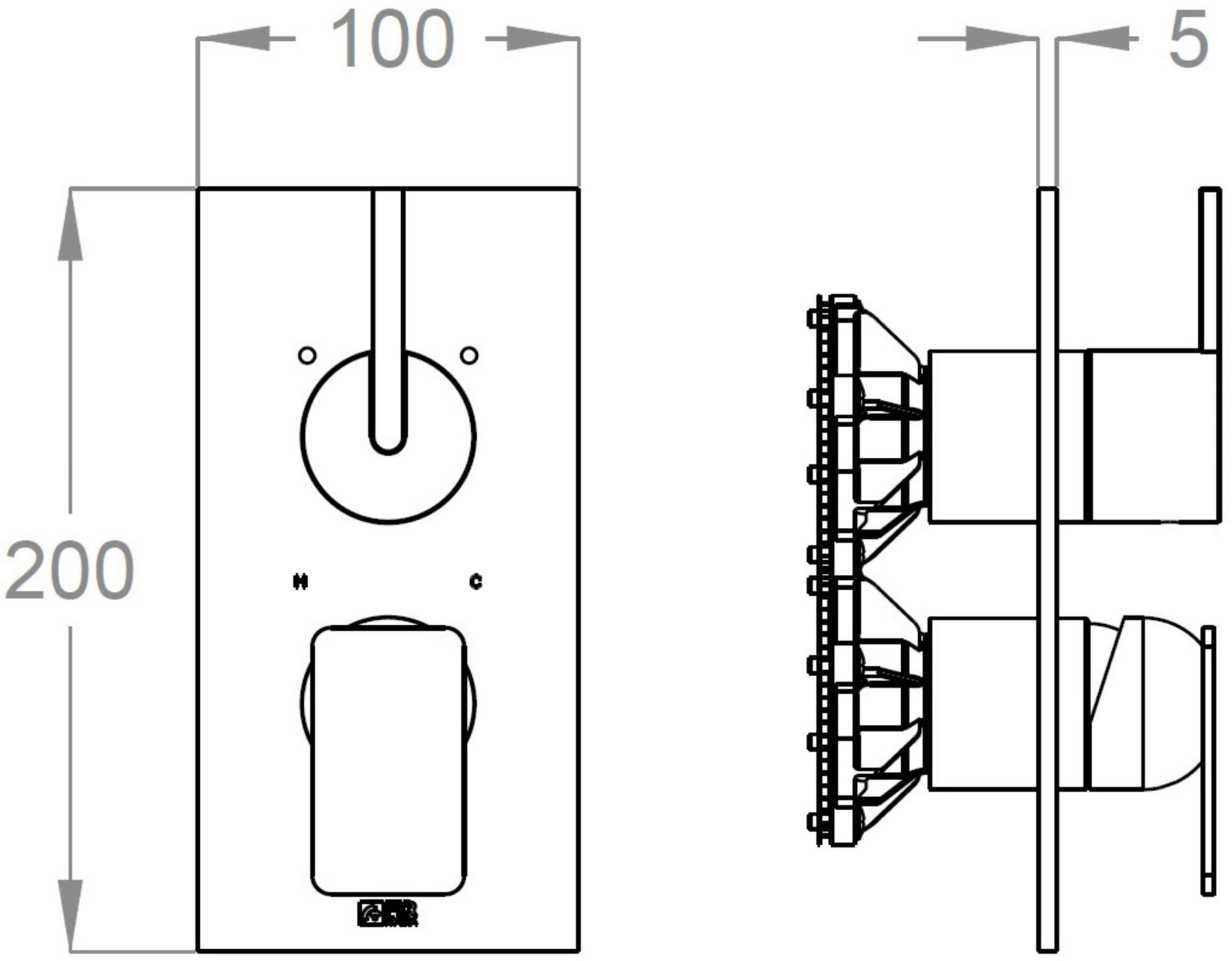 Fir Italia Смеситель для душа из нержавеющей стали с переключателем и тарелкой Playsteel 58 5850178 - Вид №1