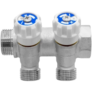 Коллектор с вентилем MPF на 2 выхода 3/4"x1/2" наружная резьба 87886409 STLM-2174214