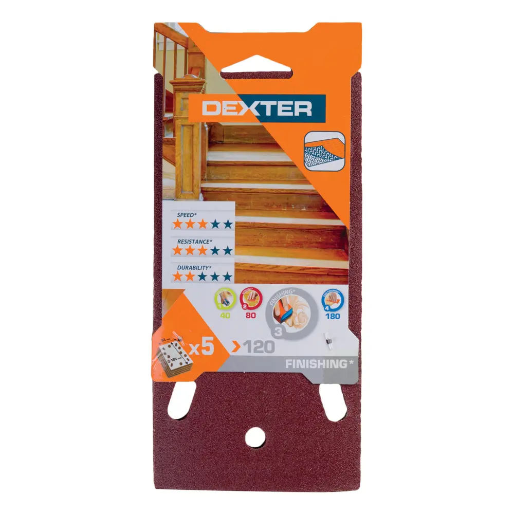 Листы Dexter для ВШМ 93x185, на липучке, P120, 5 шт STLM-2144777 - Вид №1