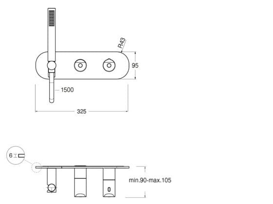 Однорычажный термостатический смеситель для душа с переключателем CRISTINA Rubinetterie Тильда ARCH-00146232 - Вид №2