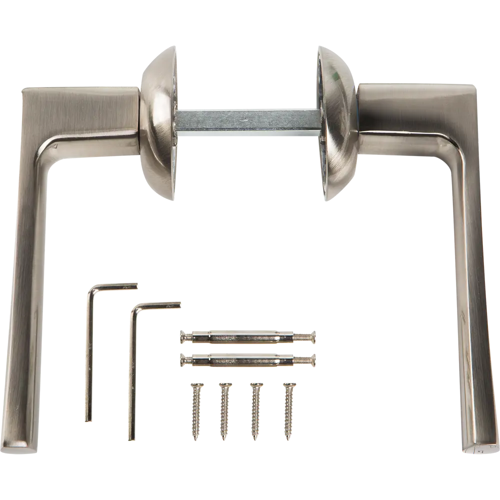 Дверная ручка Punto Ergo JR SN/CP, без запирания, комплект, цвет матовый никель/хром AJAX STLM-2115331 - Вид №2