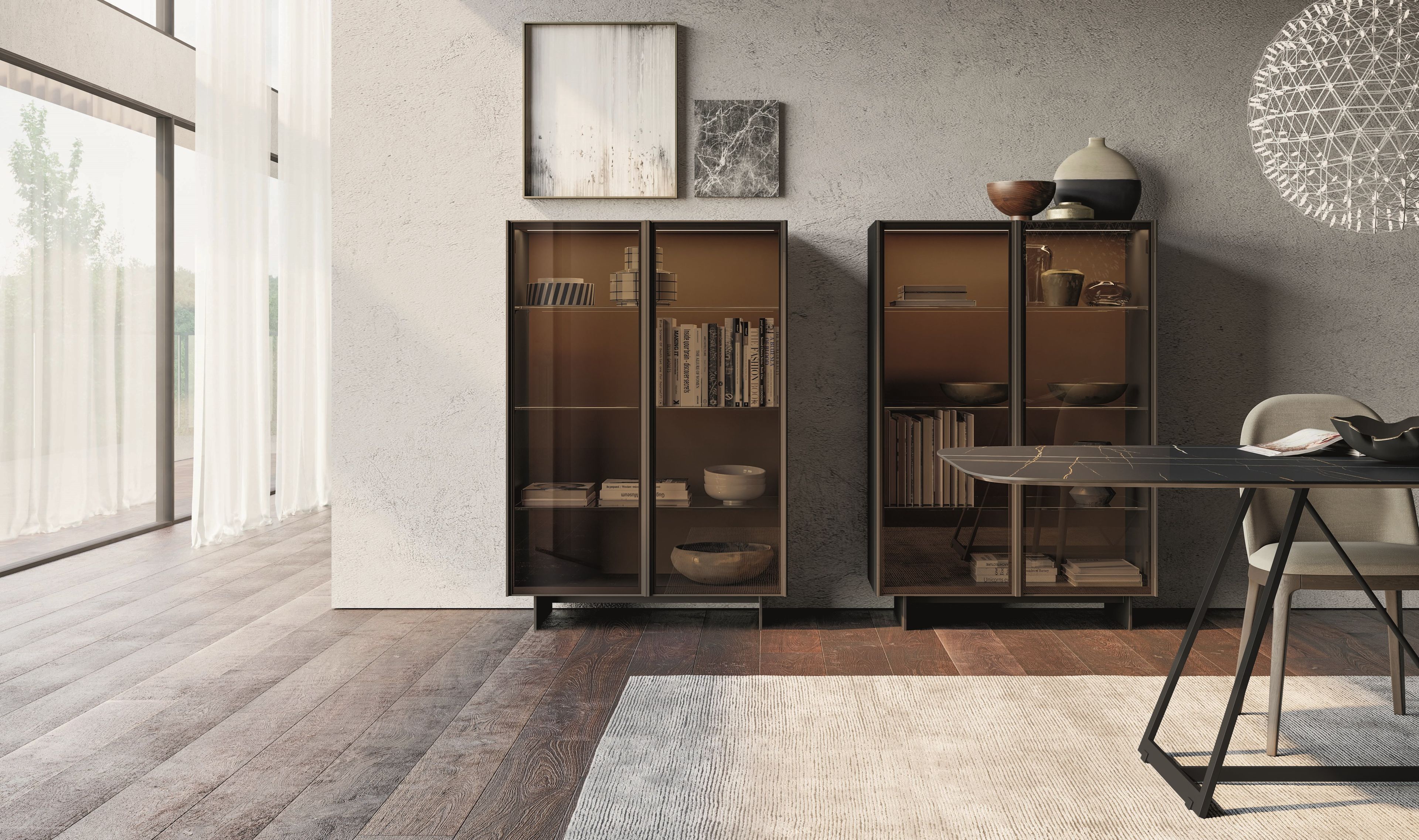 Стеклянный шкаф с распашными дверцами Dall'Agnese Glass Up ARCH-00108472 - Вид №1