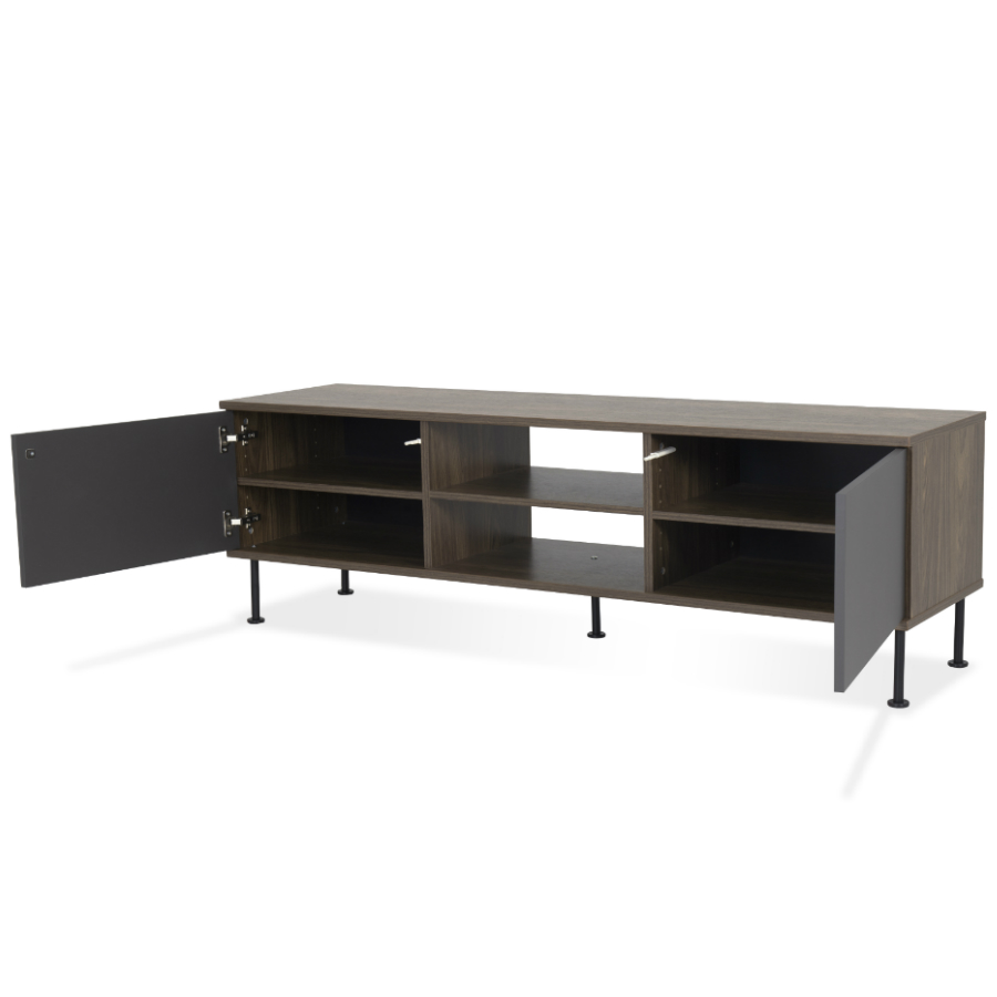 Тумба под ТВ Tenzo Daxx, меламин/металл, 52х163х43 см, серо-коричневая 7162334 - Вид №2