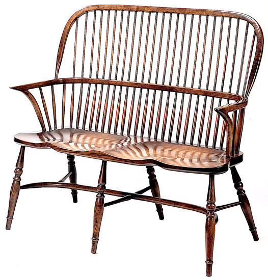 P600 Скамья Windsor Stickback Settle Bench ijlbrown  - Вид №1