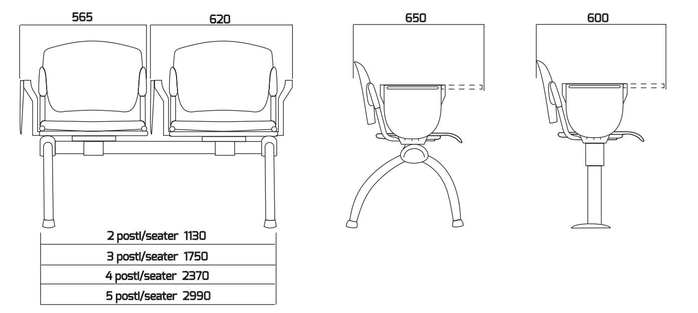 Сиденье на полу из полипропилена и ткани Leyform ARCH-00083200 - Вид №2