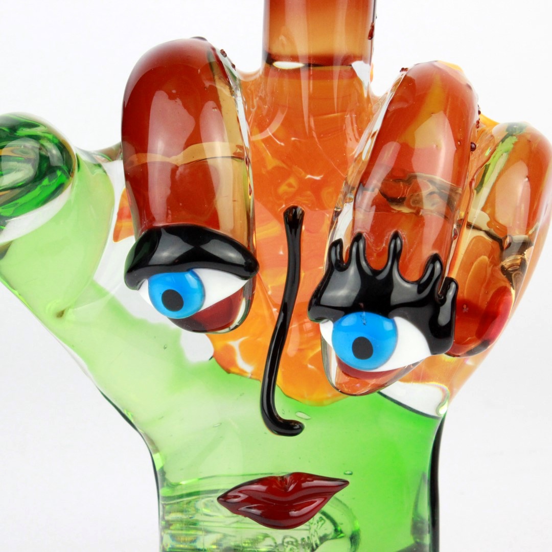 1806 ORIGINALMURANOGLASS Провокацинная скульптура Средний палец - Pop Art - Пикассо - муранское стекло 15 см PICASSO - Вид №1