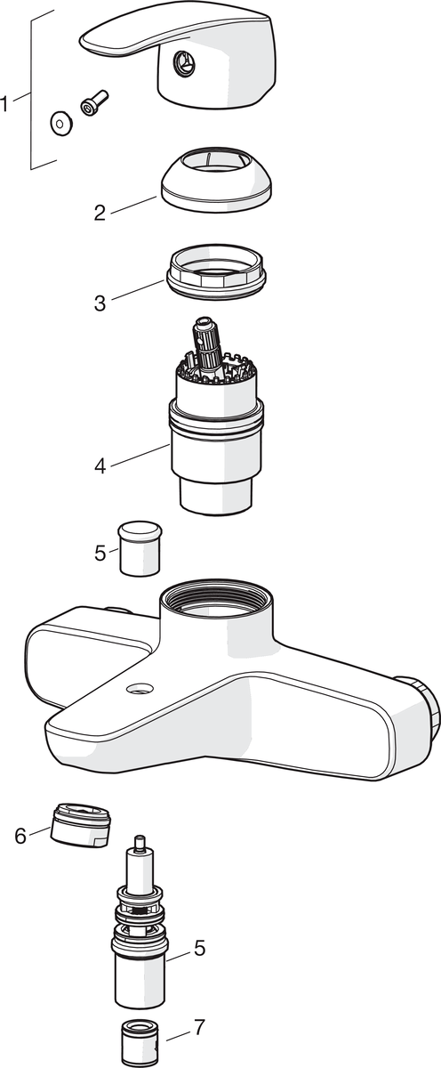 Oras 1040 Cмеситель для ванны и душа 1040 Safira Хром  - Вид №4