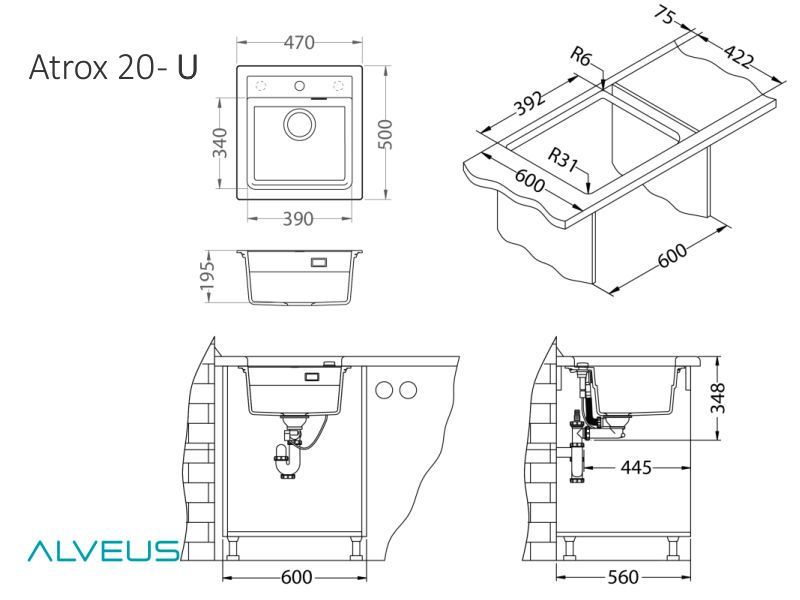 Мойка Alveus Atrox 20 1131987 - Вид №2