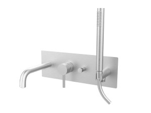 Настенный смеситель для ванны с 4 отверстиями и ручным душем