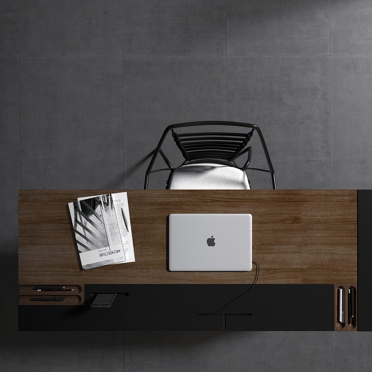 Письменный деревянный стол черный 160 см Mak BRAGIN DESIGN  00-3879381 Коричневый;черный  - Вид №3