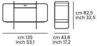 Midj Комод из дерева с откидными дверцами, обтянутыми кожей Apelle sun-id-1437044 - Вид №5
