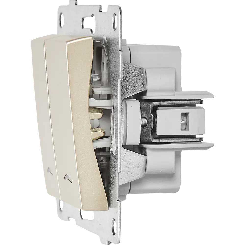 Выключатель встраиваемый Gusi Electric 2 клавиши с подсветкой цвет шампань Ugra STLM-2003411 - Вид №5