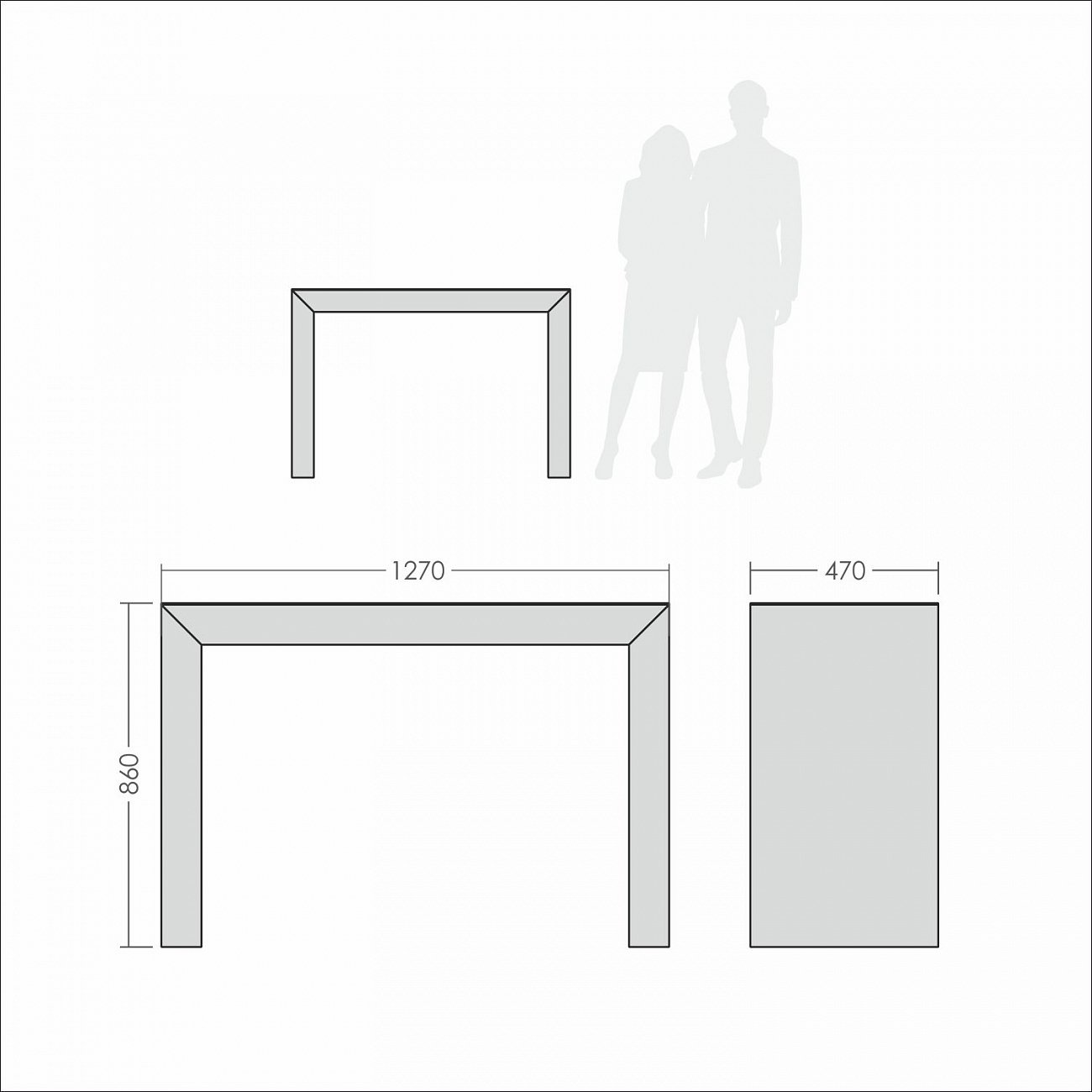 Консоль зеркальная серая прямоугольная "Дарлинг" GRAUM ДАРЛИНГ 304029 Зеркальный;черный  - Вид №1