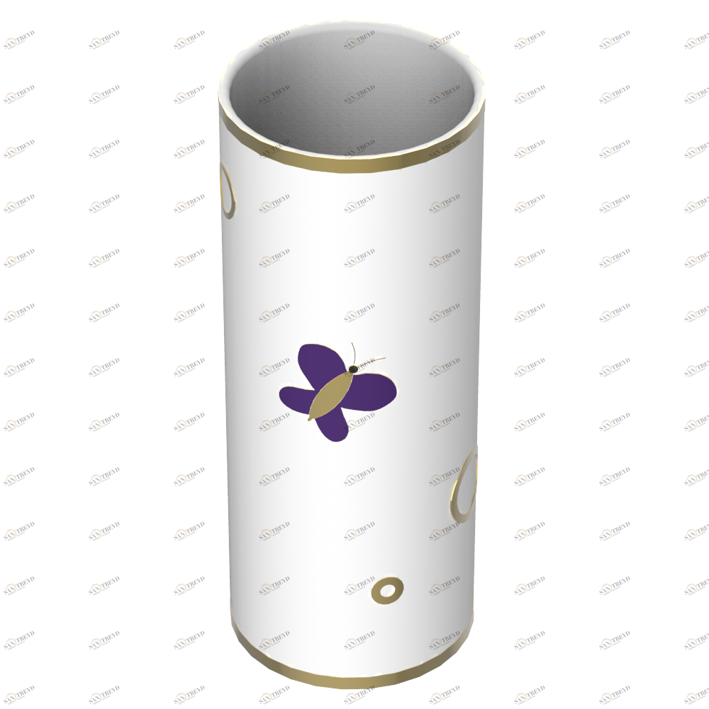 A7D-4609 Фарфоровая ваза Thg-paris Capucine фиолетовый с золотым декором Хром A7D-4609 CAT.A