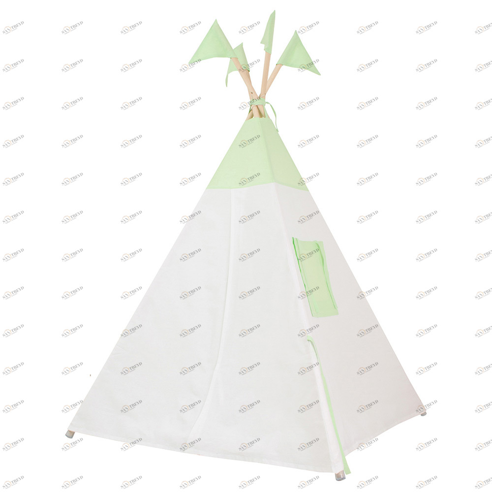 Вигвам для детей Lime 130х130 с гирляндой из флажков VAMVIGVAM LIME 281903 Зеленый Santreyd 
