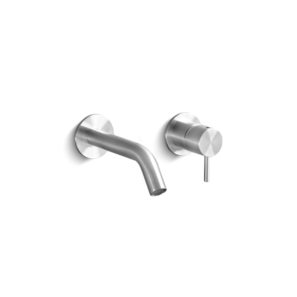 DEC334L Смеситель для раковины настенный на 2 отверстия Linki DECO, внешняя часть, Полированная сталь